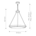 Hinkley Collier 4 Light Pendant Black Oxide with Opal Glass Shade
