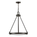 Hinkley Collier 4 Light Pendant Black Oxide with Opal Glass Shade