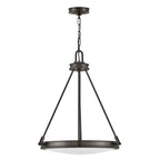Hinkley Collier 4 Light Pendant Black Oxide with Opal Glass Shade