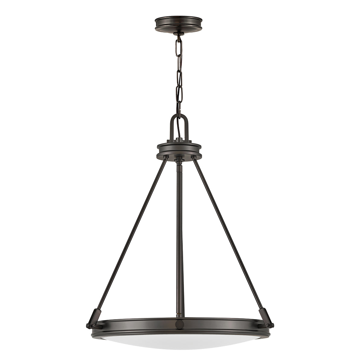 Hinkley Collier 4 Light Pendant Black Oxide with Opal Glass Shade