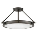 Hinkley Collier 4 light Medium Semi-Flush Fitting Black Oxide with Opal Shade