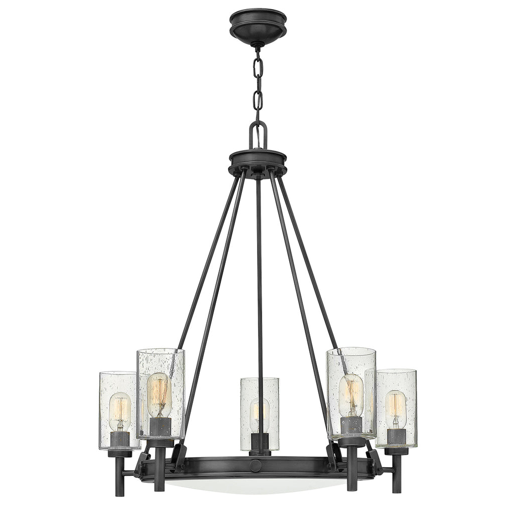 Collier 5 Light Chandelier Black Oxide with Clear Seeded Glass