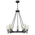 Collier 5 Light Chandelier Black Oxide with Clear Seeded Glass