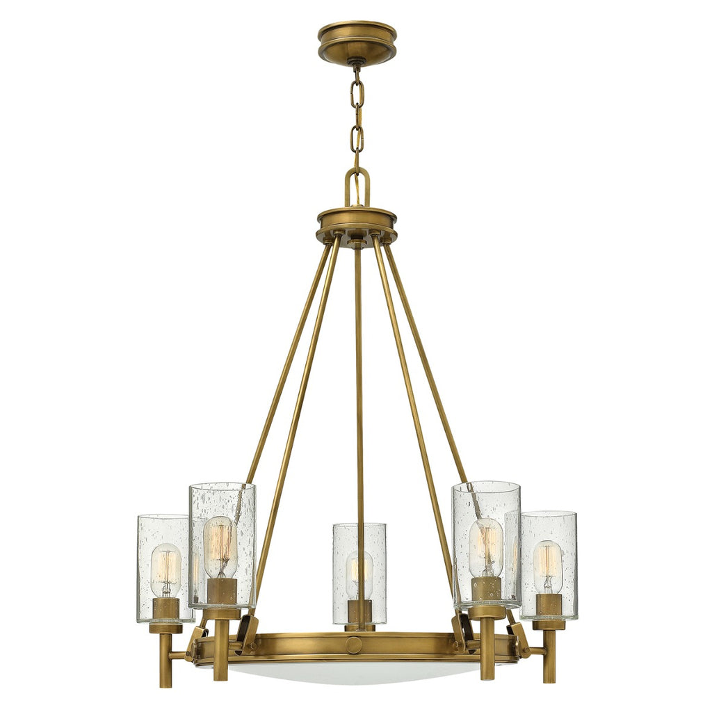 Hinkley Collier 5 Light Chandelier in Heritage Brass