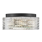 Hinkley Elle 2 Light Small Flush Black with Glass Shade
