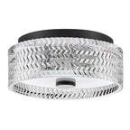 Hinkley Elle 2 Light Small Flush Black with Glass Shade