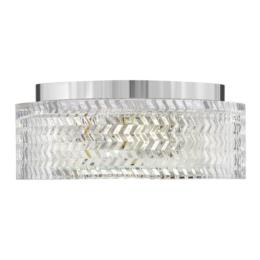 Hinkley Elle 2 Light Small Flush Chrome wit Glass Shade