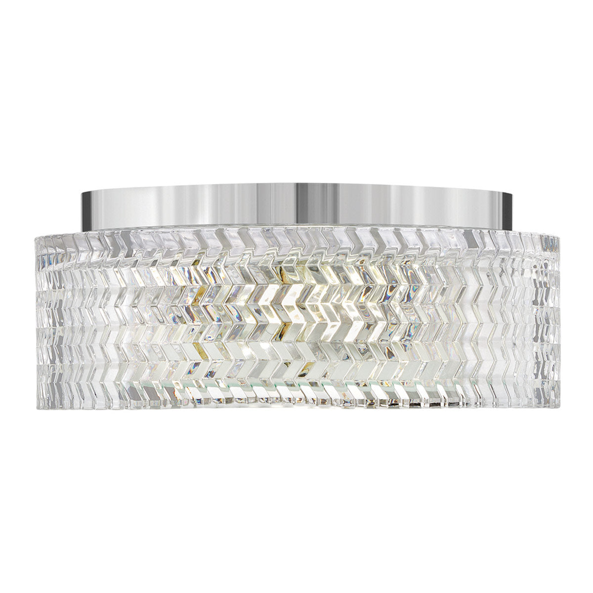 Hinkley Elle 2 Light Small Flush Chrome wit Glass Shade