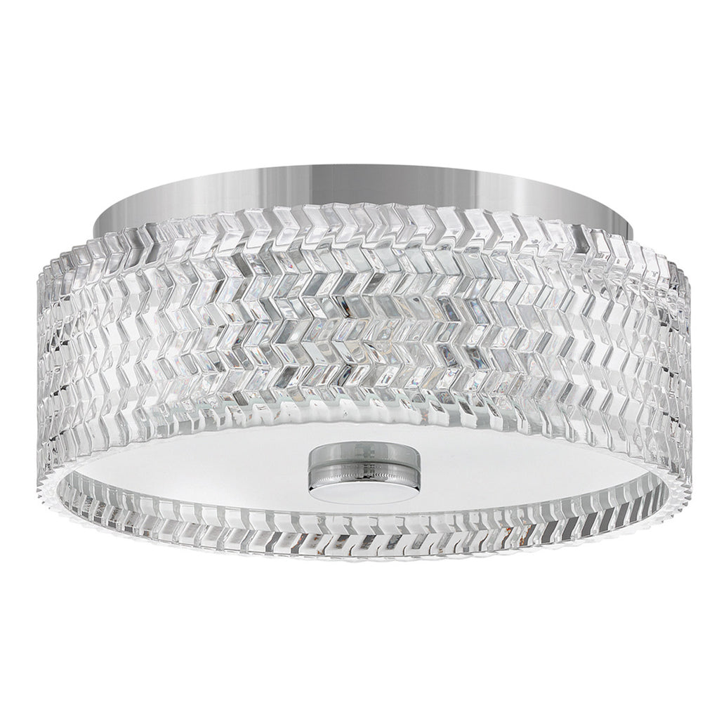 Hinkley Elle 2 Light Small Flush Chrome wit Glass Shade