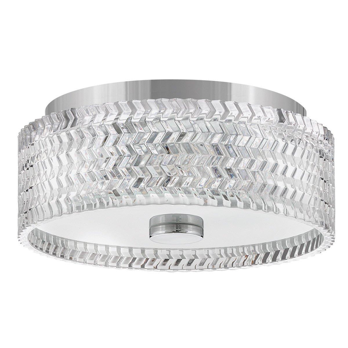 Hinkley Elle 2 Light Small Flush Chrome wit Glass Shade