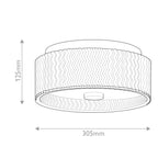 Hinkley Elle 2 Light Small Flush Chrome wit Glass Shade