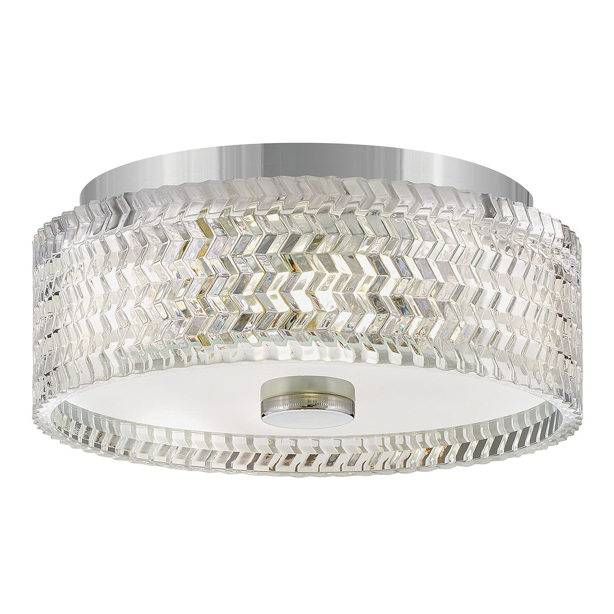 Hinkley Elle 2 Light Small Flush Chrome wit Glass Shade