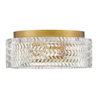 Hinkley Elle 2 Light Small Flush Heritage Brass with Glass Shade