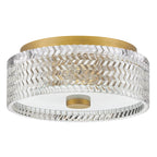 Hinkley Elle 2 Light Small Flush Heritage Brass with Glass Shade