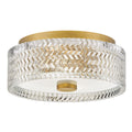 Hinkley Elle 2 Light Small Flush Heritage Brass with Glass Shade