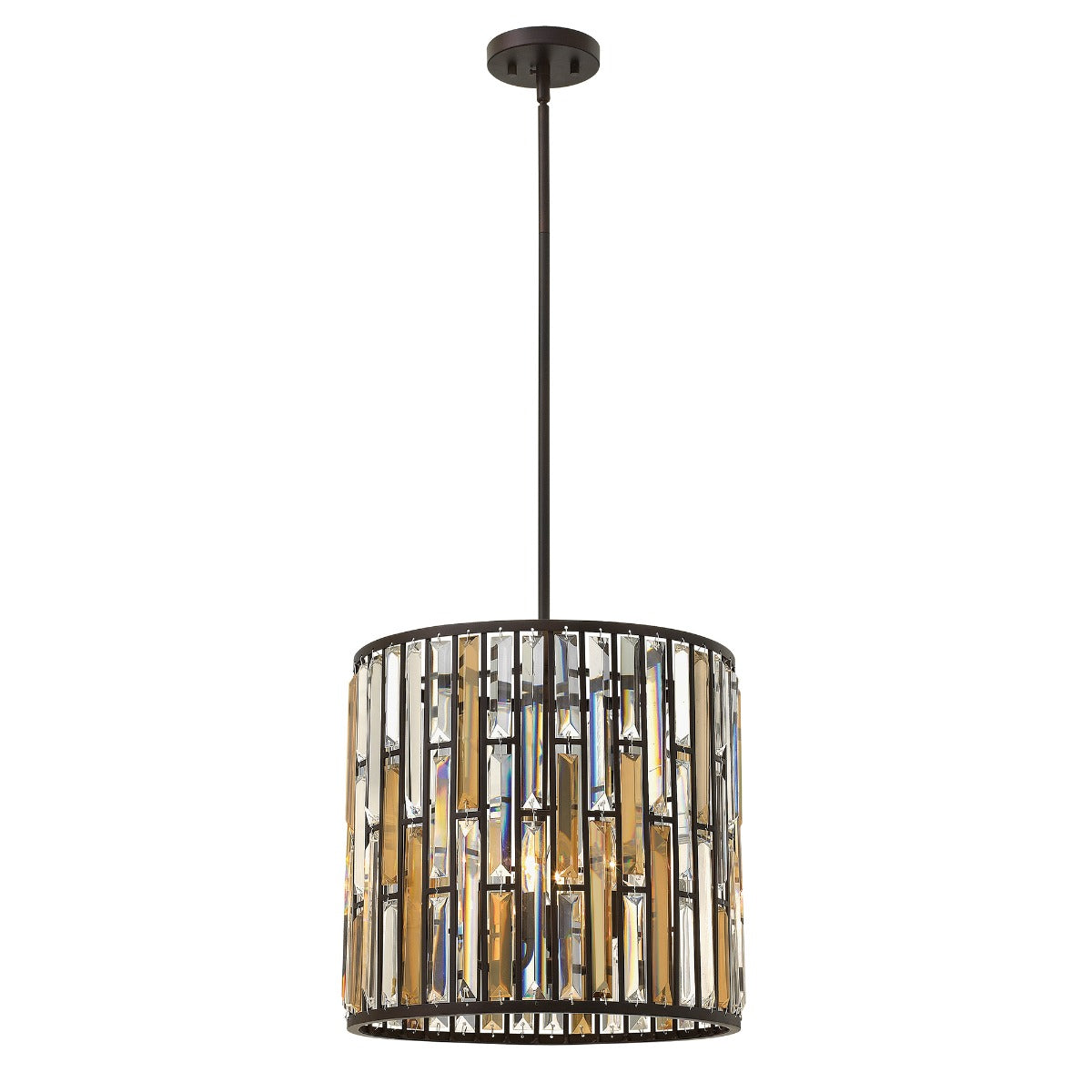 Hinkley Gemma 3 Light Cylinder Pendant Light in Vintage Bronze