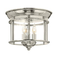 Hinkley Gentry 3 Light Flush Ceiling Light in Polished Nickel