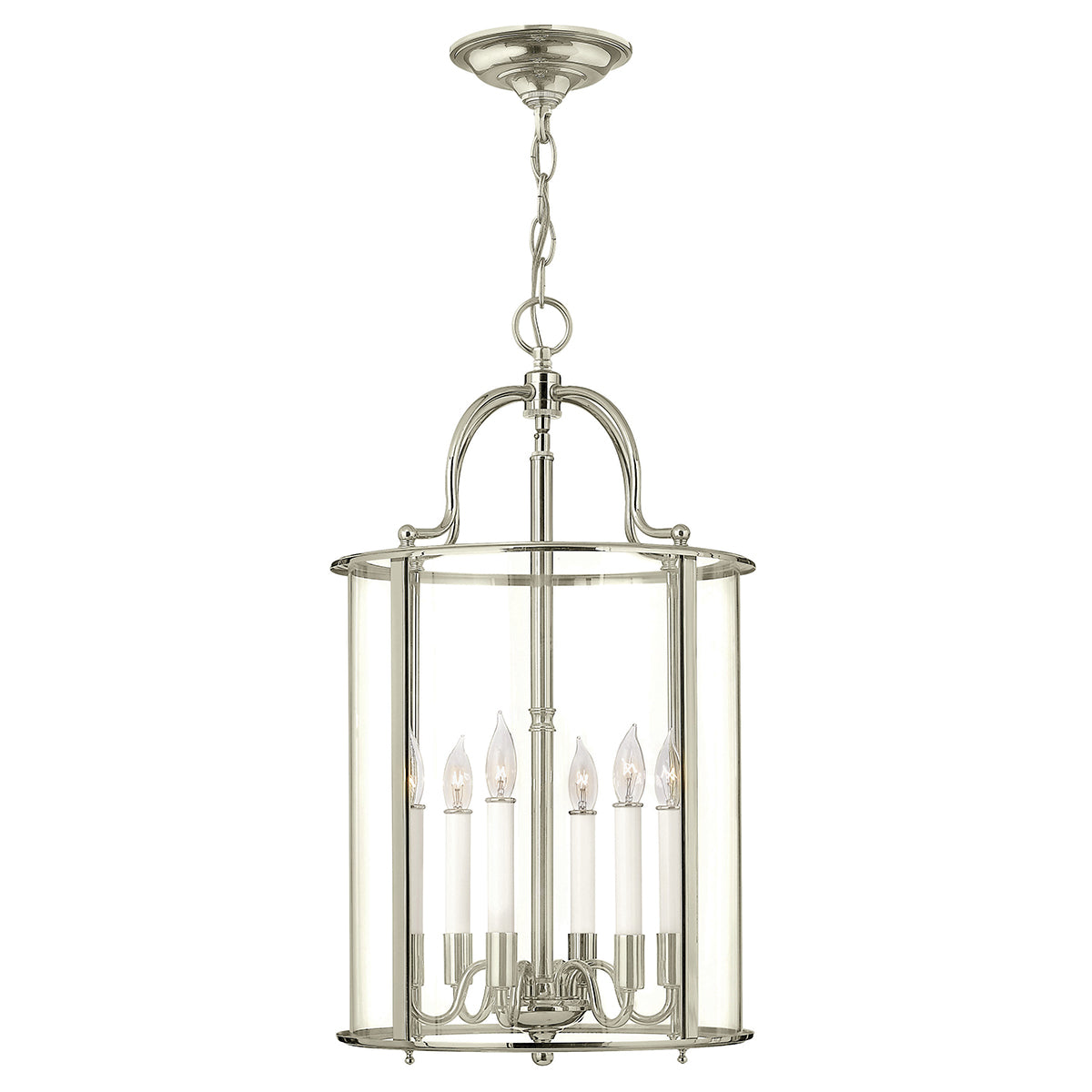 Hinkley Gentry Large 6 Light Pendant Light in Polished Nickel