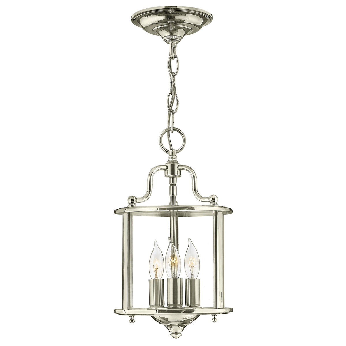 Hinkley Gentry Small 3 Light Pendant Light in Polished Nickel