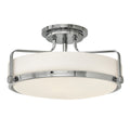 Hinkley Harper Medium 3 Light Semi Flush Ceiling Light in Chrome