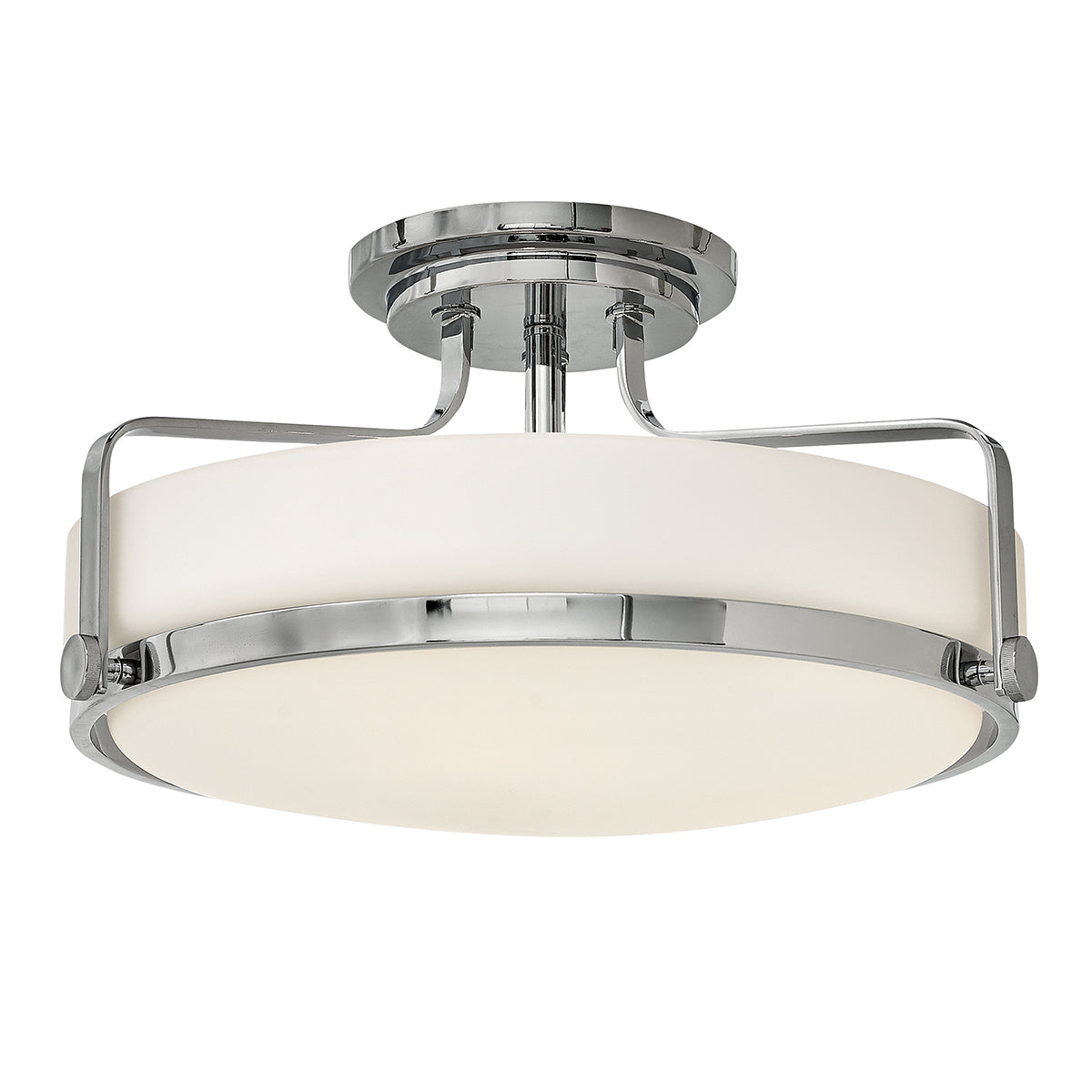 Hinkley Harper Medium 3 Light Semi Flush Ceiling Light in Chrome