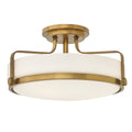 Hinkley Harper Medium 3 Light Semi Flush Ceiling Light in Heritage Brass