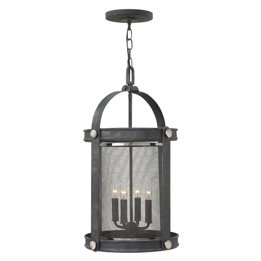 Hinkley Holden 4 Light Chandelier in Aged Zinc
