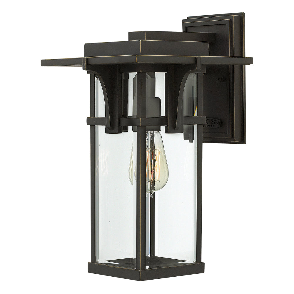 Hinkley Manhattan Medium Outdoor Wall Lantern in Oil Rubbed Bronze