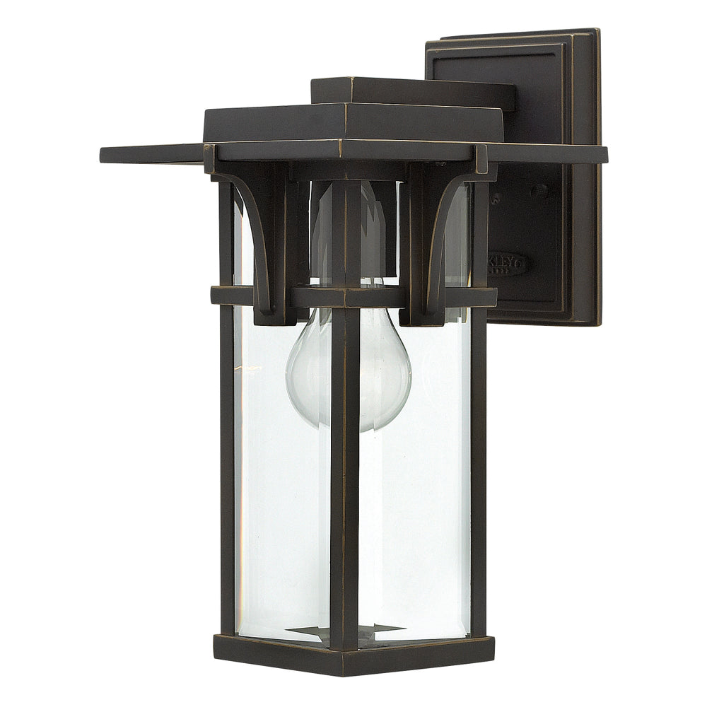 Hinkley Manhattan Small Outdoor Wall Lantern in Oil Rubbed Bronze