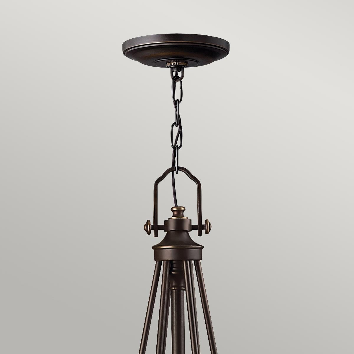 Hinkley Mayflower 6 Light Chandelier in Antique Brass, detail