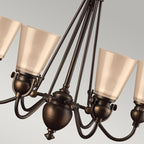 Hinkley Mayflower 6 Light Chandelier in Antique Brass, detail