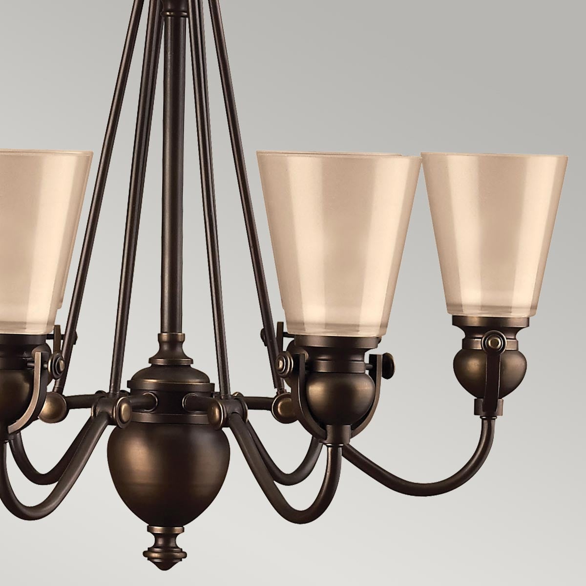 Hinkley Mayflower 6 Light Chandelier in Antique Brass, detail