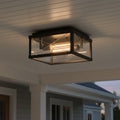 Hinkley Monte 2 Light Outdoor Porch Ceiling Flush in Black