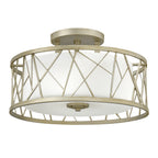 Hinkley Nest Semi Flush Ceiling Light in Silver Leaf