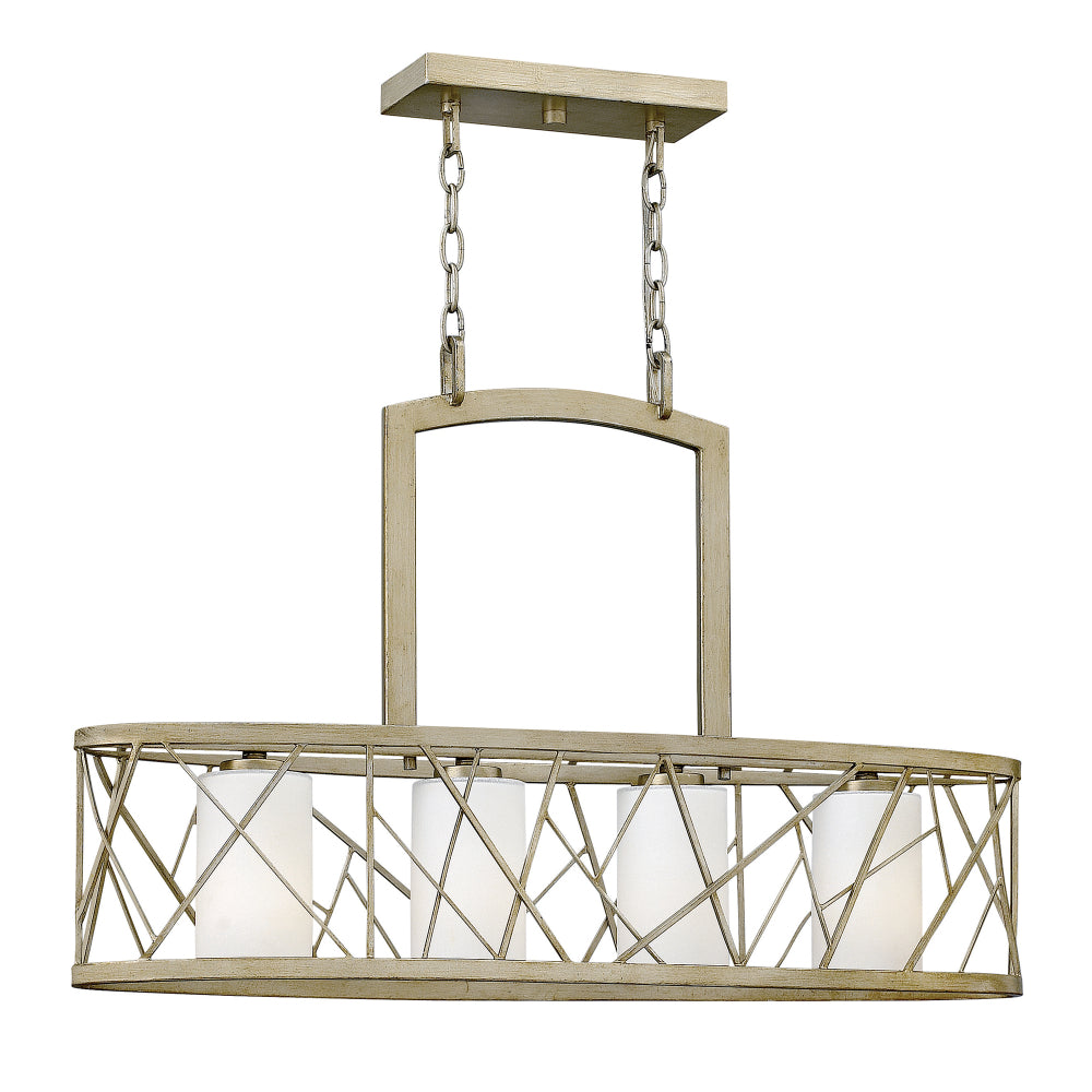 Hinkley Nest 4 Light Island Chandelier in Silver Leaf
