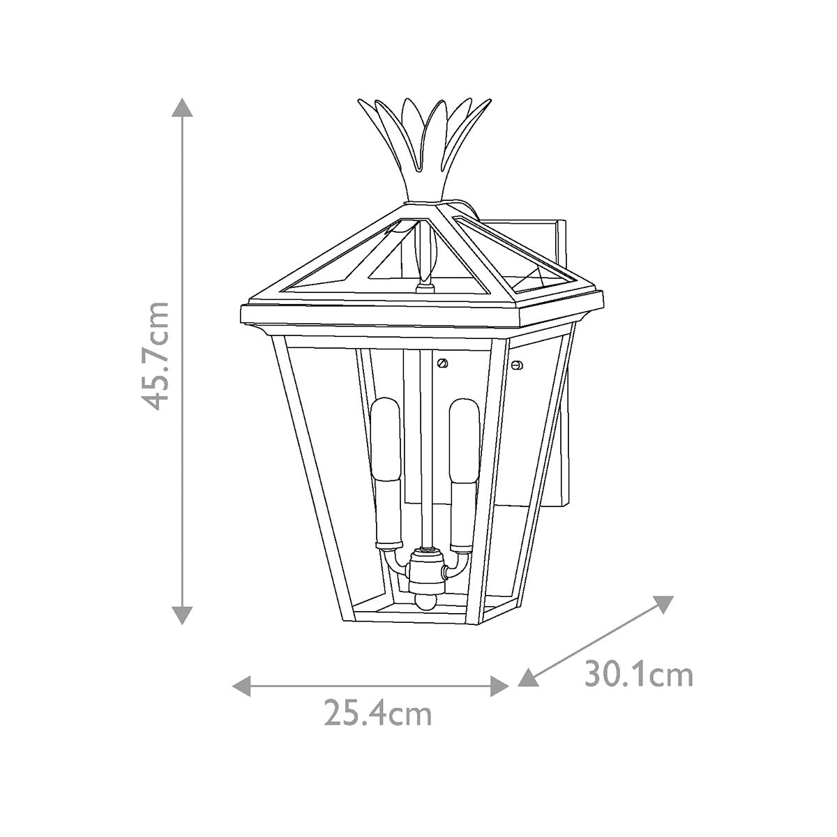 Hinkley Palma Outdoor Medium Wall Lantern 2 Light in Black