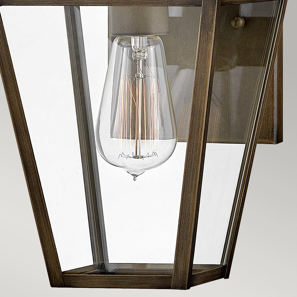 Hinkley Palma Outdoor Small Wall Lantern in Burnished Bronze, detail