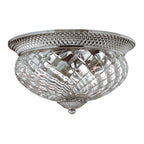 Hinkley Plantation Large 3 Light Flush Ceiling Light in Polished Antique Nickel