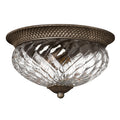 Hinkley Plantation Large 3 Light Flush Ceiling Light in Pearl Bronze