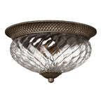 Hinkley Plantation Large 3 Light Flush Ceiling Light in Pearl Bronze
