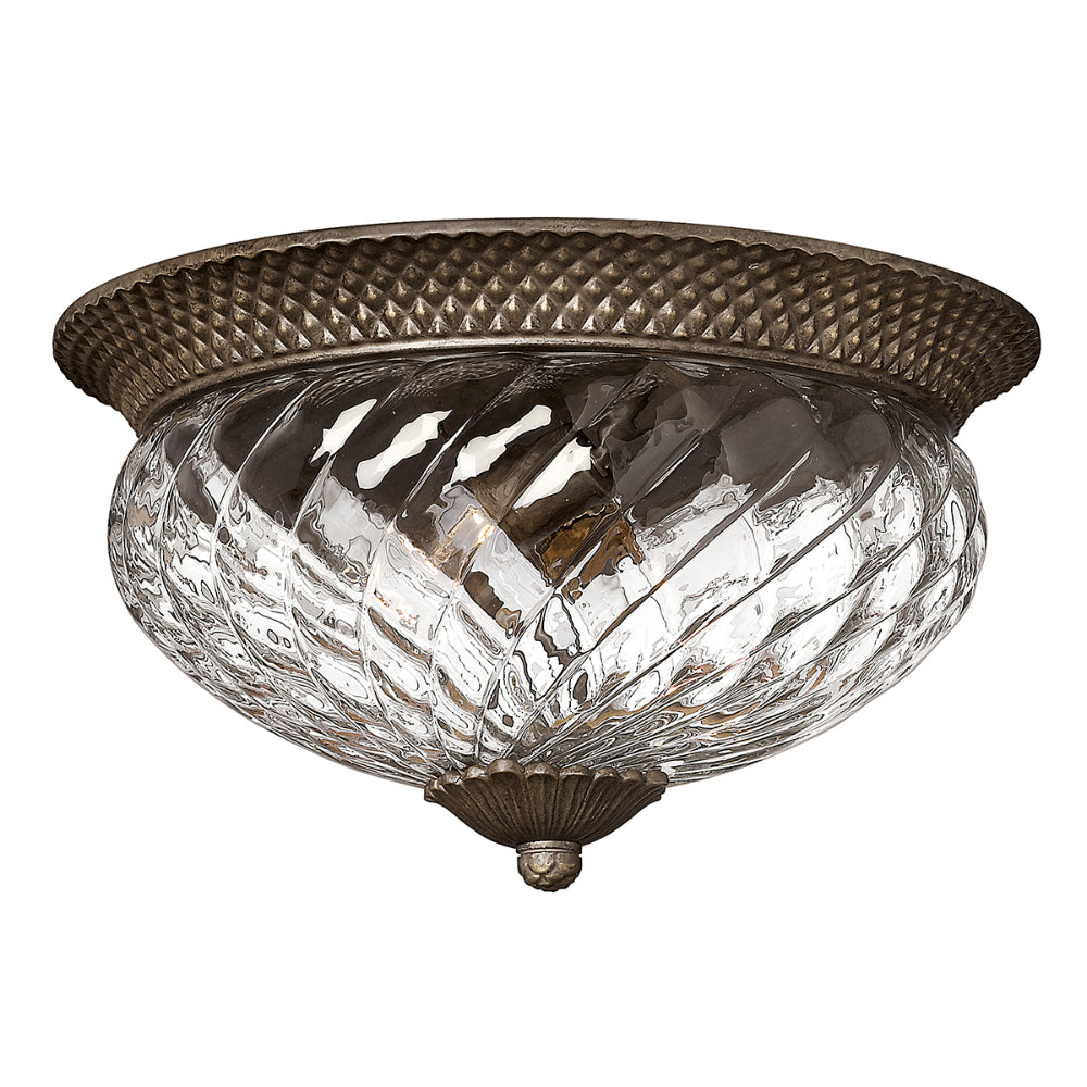Hinkley Plantation Large 3 Light Flush Ceiling Light in Pearl Bronze