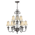 Hinkley Plantation 10 Light Chandelier in Polished Antique Nickel