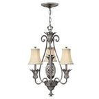 Hinkley Plantation 3 Light Chandelier in Polished Antique Nickel