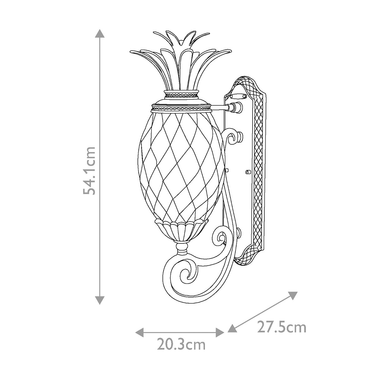 Hinkley Plantation Outdoor Medium Wall Lantern in Museum Black