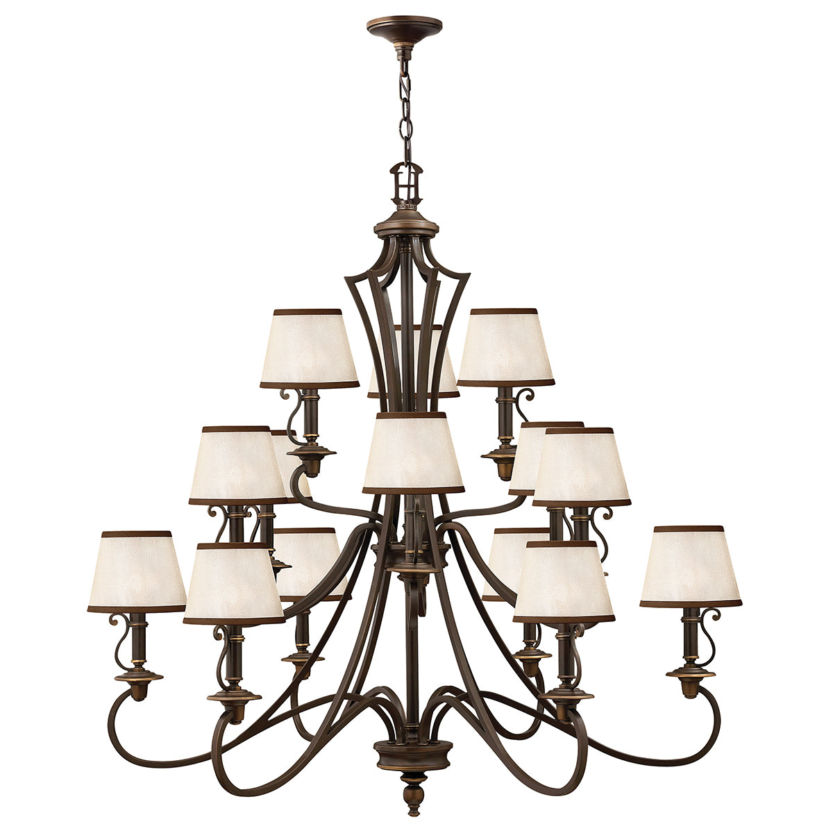 Hinkley Plymouth 15 Light Chandelier in Old Bronze