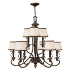 Hinkley Plymouth 9 Light Chandelier in Olde Bronze
