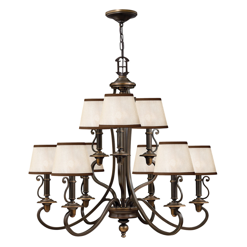 Hinkley Plymouth 9 Light Chandelier in Olde Bronze