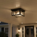 Hinkley Republic 2 Light Small Outdoor Flush Lantern in Black