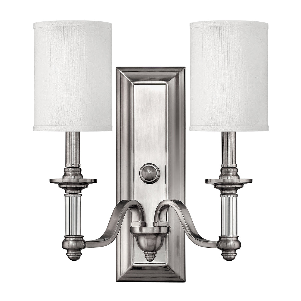 Hinkley Sussex 2 Light Wall Light in Brushed Nickel