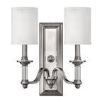 Hinkley Sussex 2 Light Wall Light in Brushed Nickel